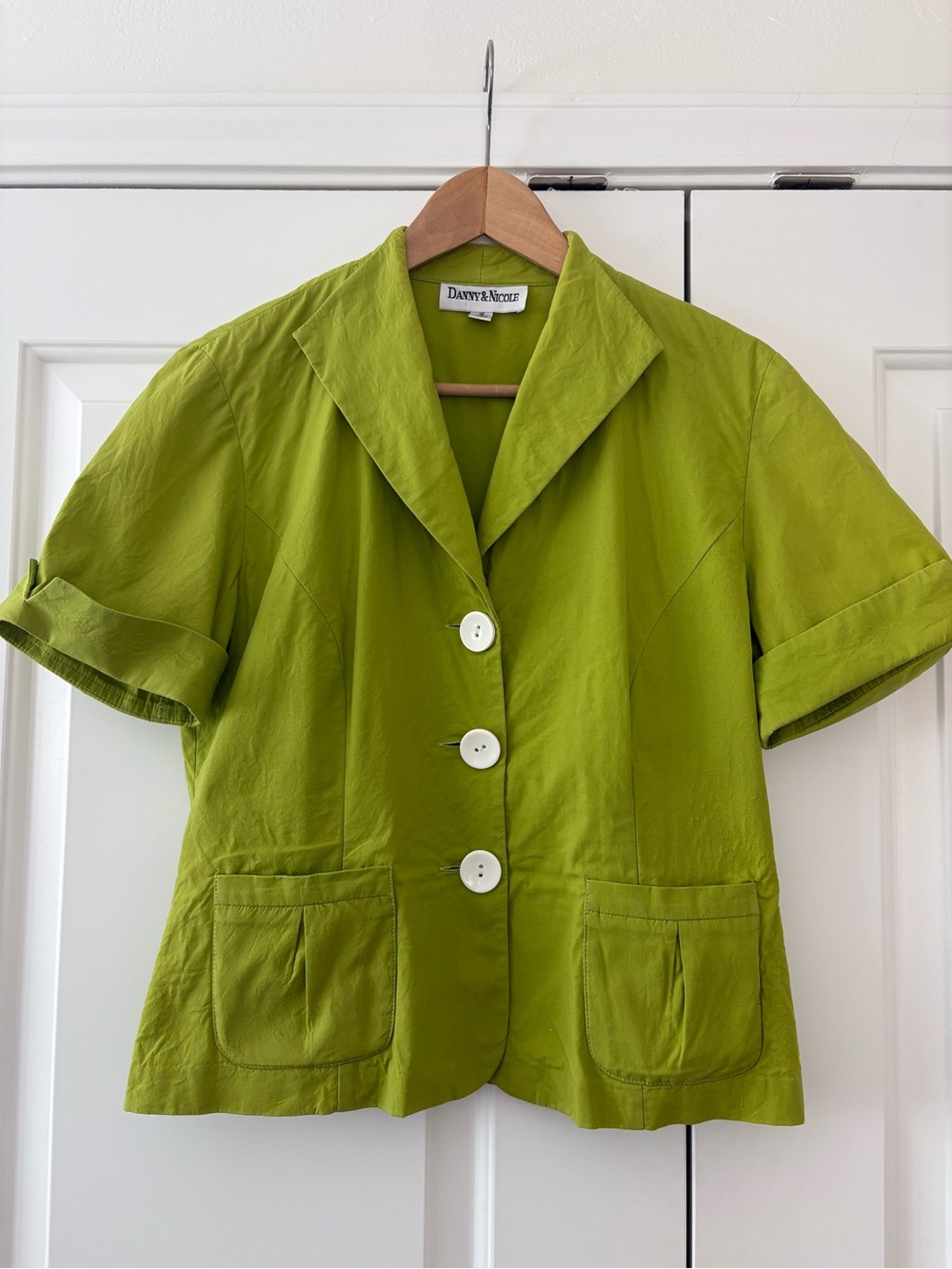 Danny & Nicole Chartreuse Green Cropped Jacket/Blouse